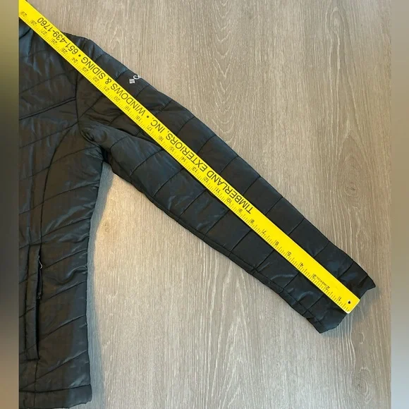 Columbia Jacket Women’s Sz Medium Puffer Black Omni Heat Reflective Panel Coat - Picture 10 of 10